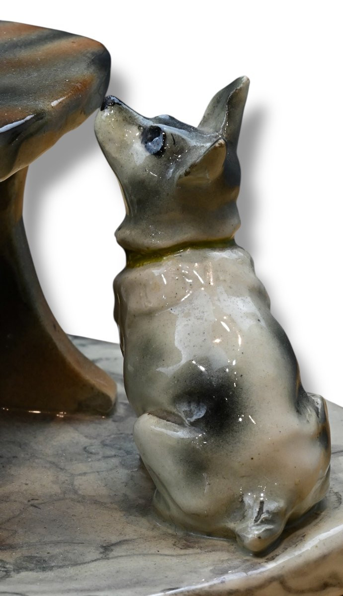 Figura in Ceramica Di Fanciulla Che Gioca - Italia Anni 30-photo-2